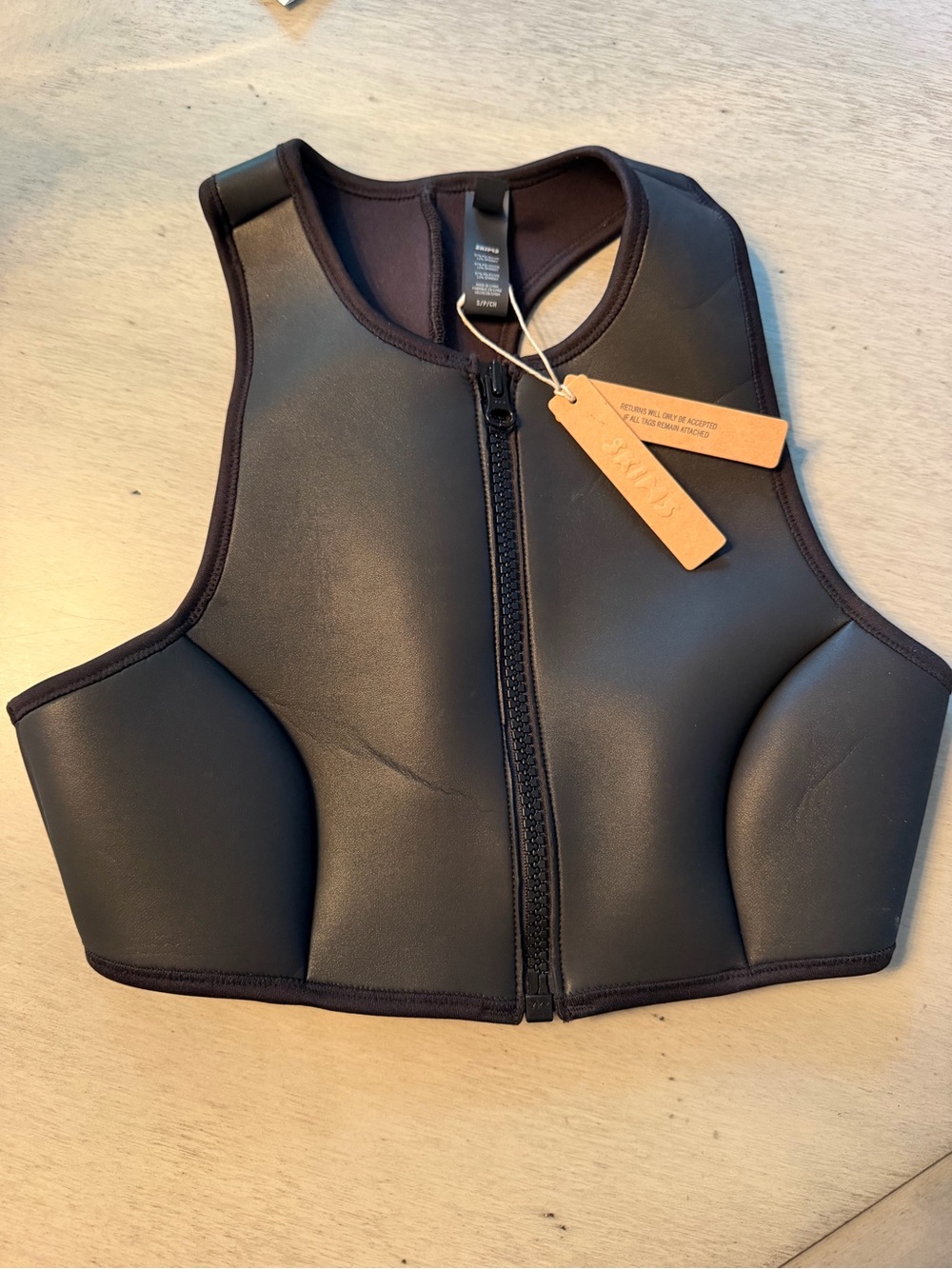 NWT Skims Rubberized Scuba High Neck Bikini Top Women’s S
